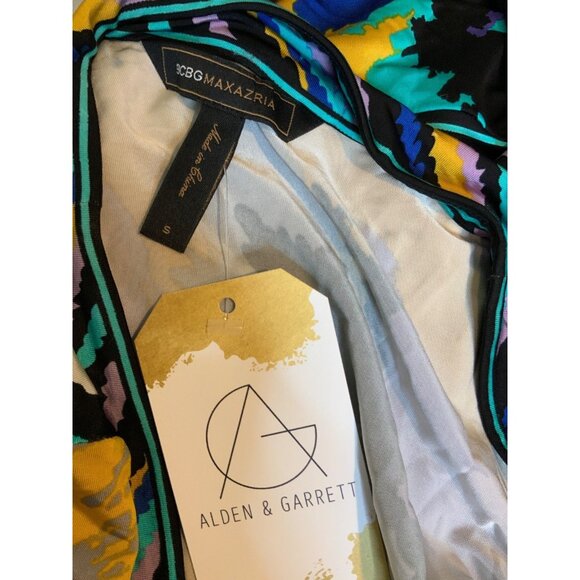 BCBG Max Azria Multicolor Splatter Print V-Neck Sleeveless Top, Size S - Picture 8 of 9